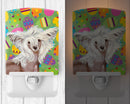 Chinese Crested Easter Eggtravaganza Ceramic Night Light Compact, UL-Certified, Ideal for Bedroom, Bathroom, Nursery, Hallway, Kitchen, 6x4x3, Multicolor