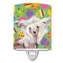 Chinese Crested Easter Eggtravaganza Ceramic Night Light Compact, UL-Certified, Ideal for Bedroom, Bathroom, Nursery, Hallway, Kitchen, 6x4x3, Multicolor