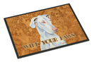 White Great Dane Wipe your Paws Doormat Indoor Outdoor 18H X 27W Front Door Mat Rugs for Entryway, Non Slip Washable