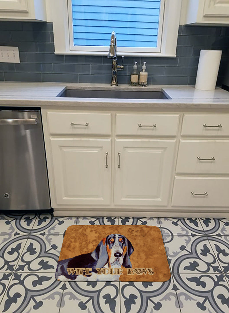 Basset Hound Wipe your Paws Machine Washable Memory Foam Mat LH9448RUG