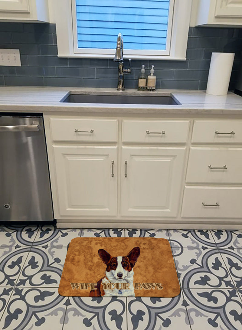 Cardigan Corgi Wipe your Paws Machine Washable Memory Foam Mat LH9451RUG