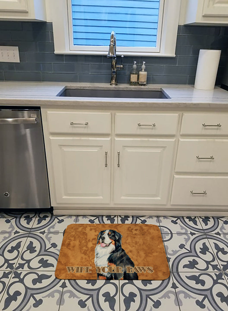 Bernese Mountain Dog Wipe your Paws Machine Washable Memory Foam Mat LH9452RUG