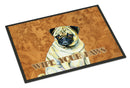 Fawn Pug Wipe your Paws Doormat Indoor Outdoor 24H X 36W Front Door Mat Rugs for Entryway, Non Slip Washable Low Pile,