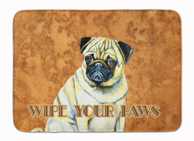 Fawn Pug Wipe your Paws Machine Washable Memory Foam Mat LH9456RUG