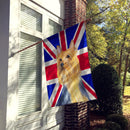 Silky Terrier with English Union Jack British Flag House Flag 28x40 Porch Sleeve Pole Decorative Outside Yard Banner Artwork Wall Hanging, Polyester