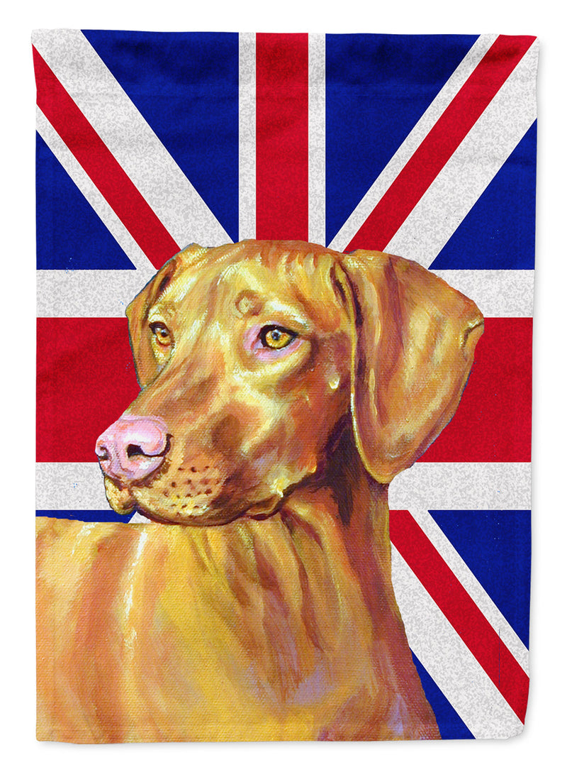 Vizsla with English Union Jack British Flag Flag Canvas House Size LH9477CHF