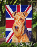Airedale with English Union Jack British Flag Garden Flag - Outdoor Decorative Yard Flag LH9488GF