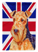 Airedale with English Union Jack British Flag Garden Flag - Outdoor Decorative Yard Flag LH9488GF
