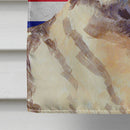Norwegian Elkhound with English Union Jack British Flag House Flag 28x40 Porch Sleeve Pole Decorative Outside Yard Banner Artwork Wall Hanging, Polyester