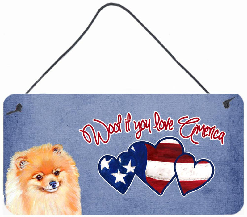 Woof if you love America Pomeranian Wall or Door Hanging Prints LH9509DS612