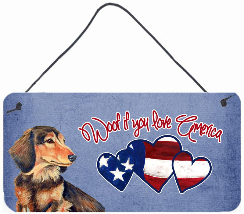 Woof if you love America Dachshund Wall or Door Hanging Prints LH9513DS612