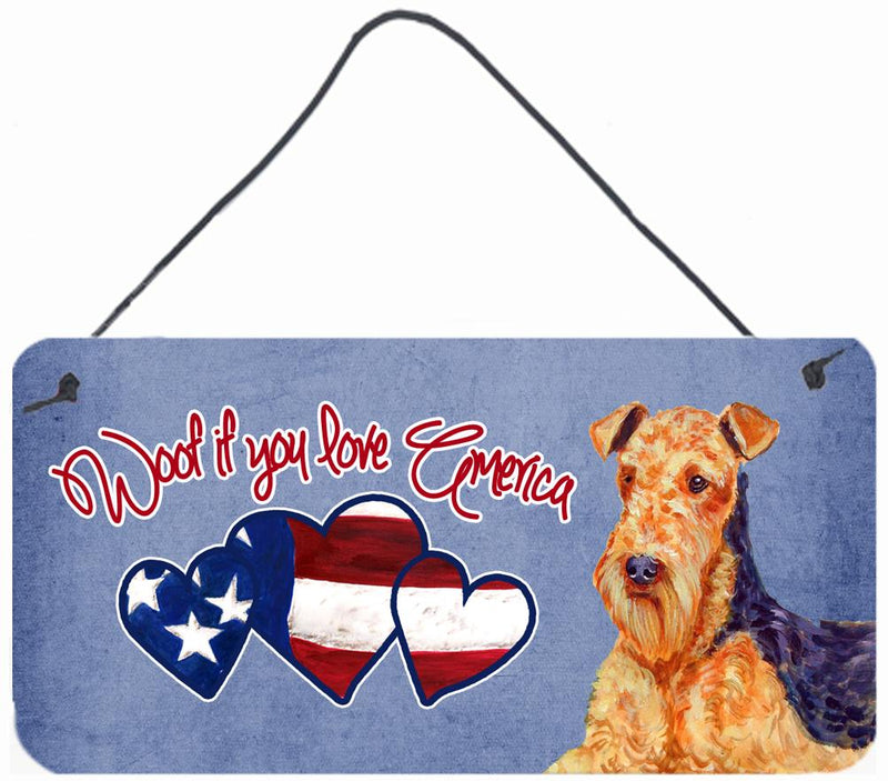 Woof if you love America Airedale Wall or Door Hanging Prints LH9523DS612