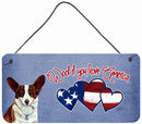 Woof if you love America Corgi Wall or Door Hanging Prints LH9526DS612