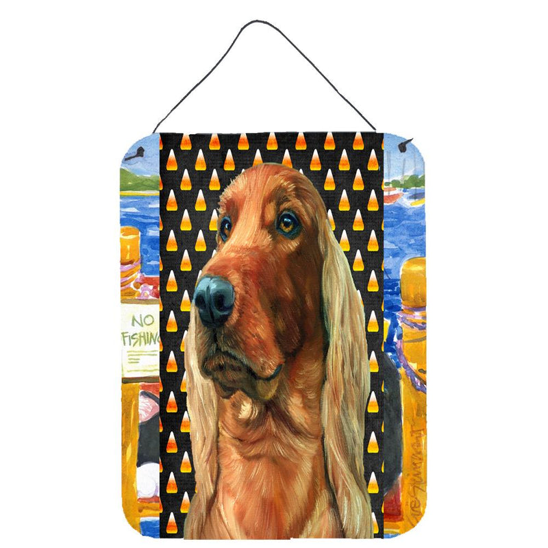 Irish Setter Candy Corn Halloween Wall or Door Hanging Prints LH9548DS1216