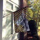 Black Great Dane Candy Corn Halloween House Flag 28x40 Porch Sleeve Pole Decorative Outside Yard Banner Artwork Wall Hanging, Polyester