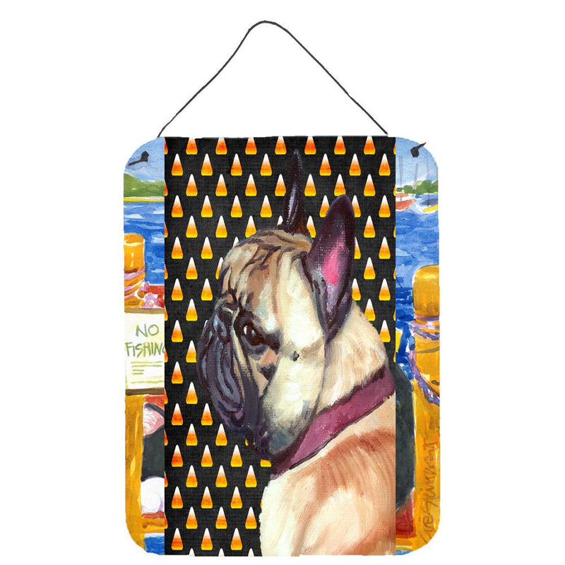 French Bulldog Frenchie Candy Corn Halloween Wall or Door Hanging Prints LH9552DS1216