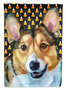 Corgi Candy Corn Halloween House Flag 28x40 Porch Sleeve Pole Decorative Outside Yard Banner Artwork Wall Hanging, Polyester