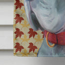 Great Dane Fall Leaves House Flag 28x40 Porch Sleeve Pole Decorative Outside Yard Banner Artwork Wall Hanging, Polyester