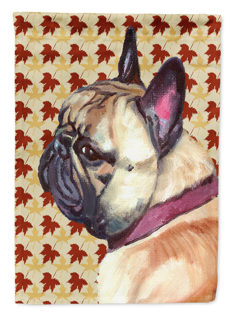 French Bulldog Frenchie Fall Leaves Flag Canvas House Size LH9559CHF