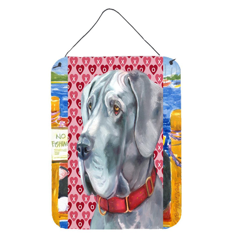 Great Dane Hearts Love and Valentine's Day Wall or Door Hanging Prints LH9563DS1216