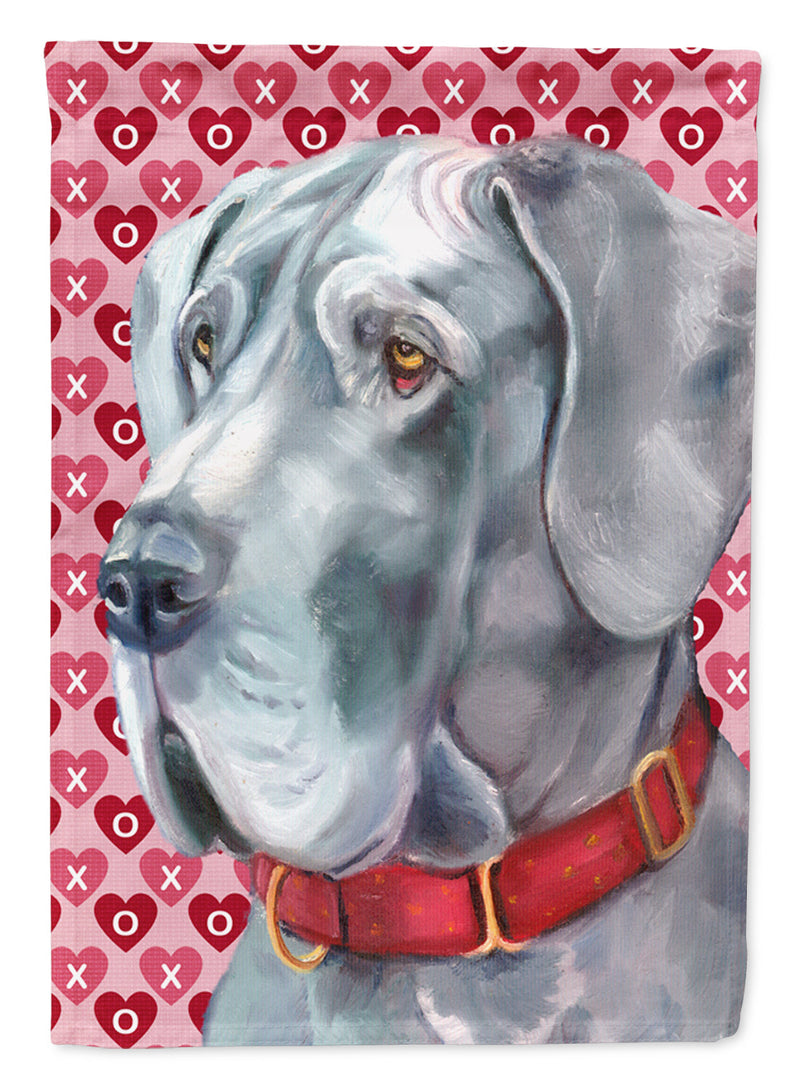 Great Dane Hearts Love and Valentine's Day Garden Flag – Decorative Outdoor Yard Flag LH9563GF