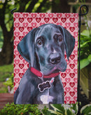 Black Great Dane Puppy Hearts Love and Valentine's Day Garden Flag - Outdoor Decorative Yard Flag LH9565GF