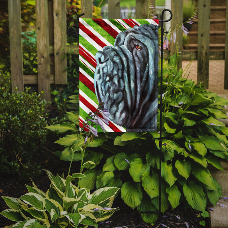 Neapolitan Mastiff Candy Cane Holiday Christmas Garden Flag - Outdoor Decorative Yard Flag LH9589GF