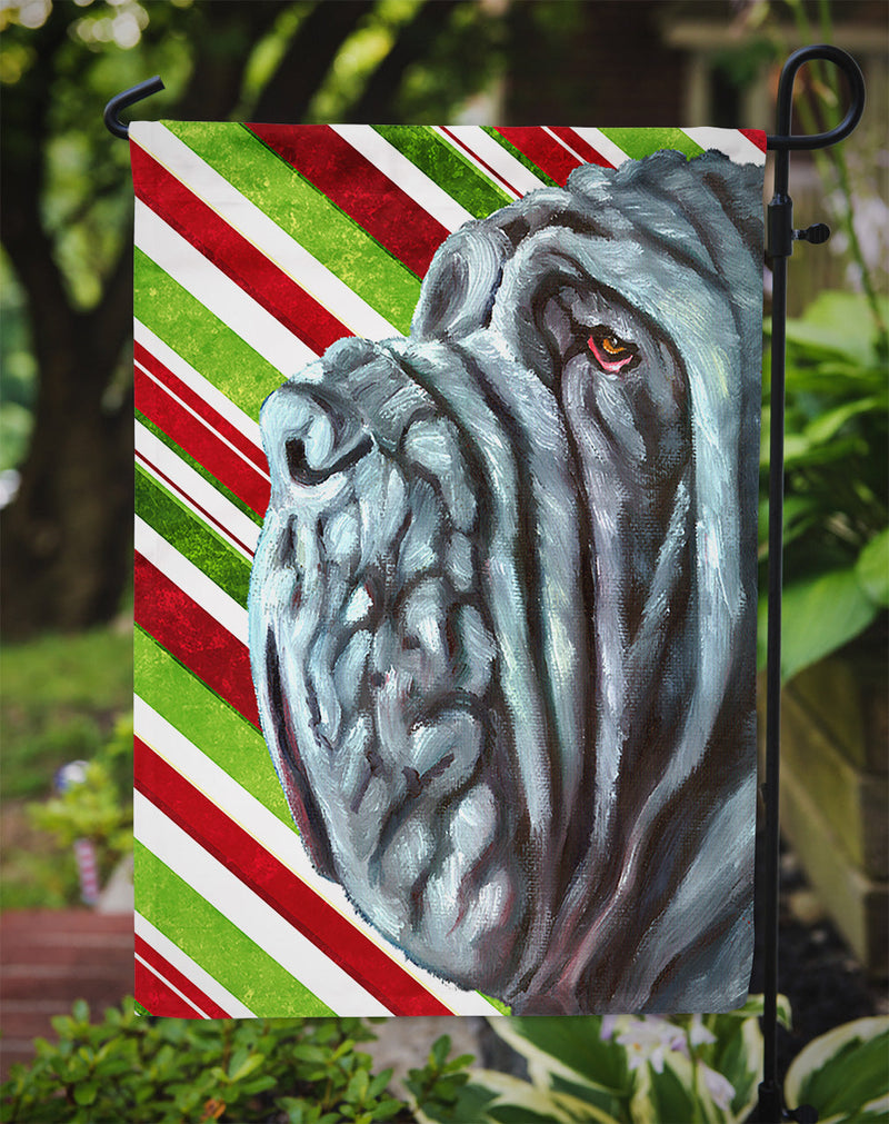 Neapolitan Mastiff Candy Cane Holiday Christmas Garden Flag - Outdoor Decorative Yard Flag LH9589GF