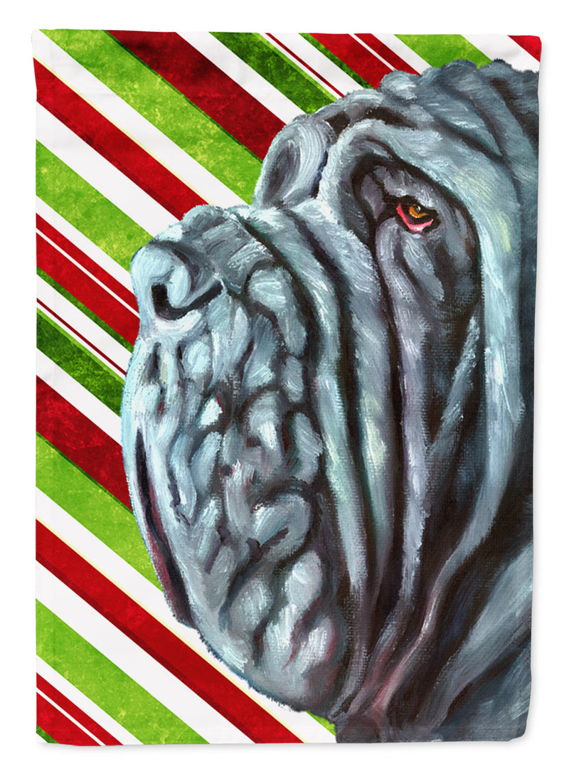 Neapolitan Mastiff Candy Cane Holiday Christmas Garden Flag - Outdoor Decorative Yard Flag LH9589GF