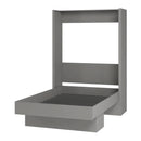 Easy-Lift Full Murphy Wall Bed in Grey with Shelf
