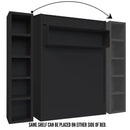 Easy-Lift Queen Murphy Wall Bed in Black with Bookshelf