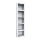 Easy-Lift Queen Murphy Wall Bed in White with Two Bookshelves