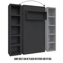 Easy-Lift Twin Murphy Wall Bed in Black with Bookshelf