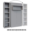 Easy-Lift Twin Murphy Wall Bed in Grey with Bookshelf