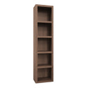Easy-Lift Twin Murphy Wall Bed in Natural Brown Wood Grain with Bookshelf