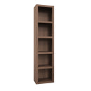 Easy-Lift Full Murphy Wall Bed in Natural Brown Wood Grain with Bookshelf