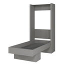 Easy-Lift Twin Murphy Wall Bed in Grey with Shelf