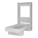Easy-Lift Twin Murphy Wall Bed in White with Shelf