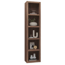 Brown Natural Wood Grain 84-in Tall Wooden Bookcase Shelf