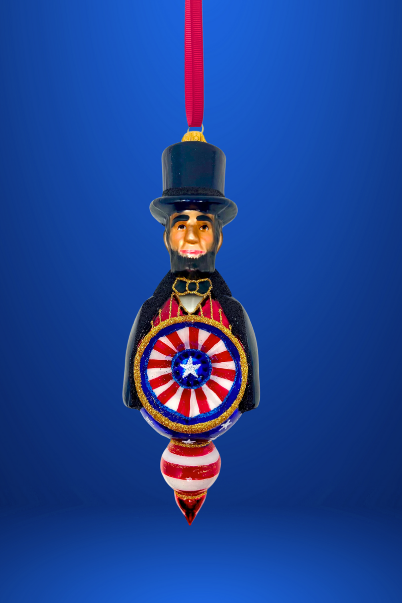 Abraham Lincoln Reflector Glass Ornament