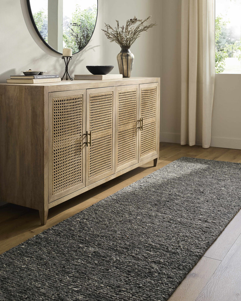 Winta Black Wool Area Rug