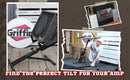 Guitar Combo Amplifier Stand by GRIFFIN | PA Speaker Karaoke Monitor Holder | Low Profile Pro-Audio Amp Tilt Back Mount Stand | Adjustable Speaker Cabinet Stage Equipment Platform Riser & Studio Chair