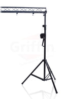 GRIFFIN - Crank Up Triangle Light Truss System - DJ Booth Trussing Stand Kit for Light Cans & Speakers - Pro Audio Lighting Stage Platform Package
