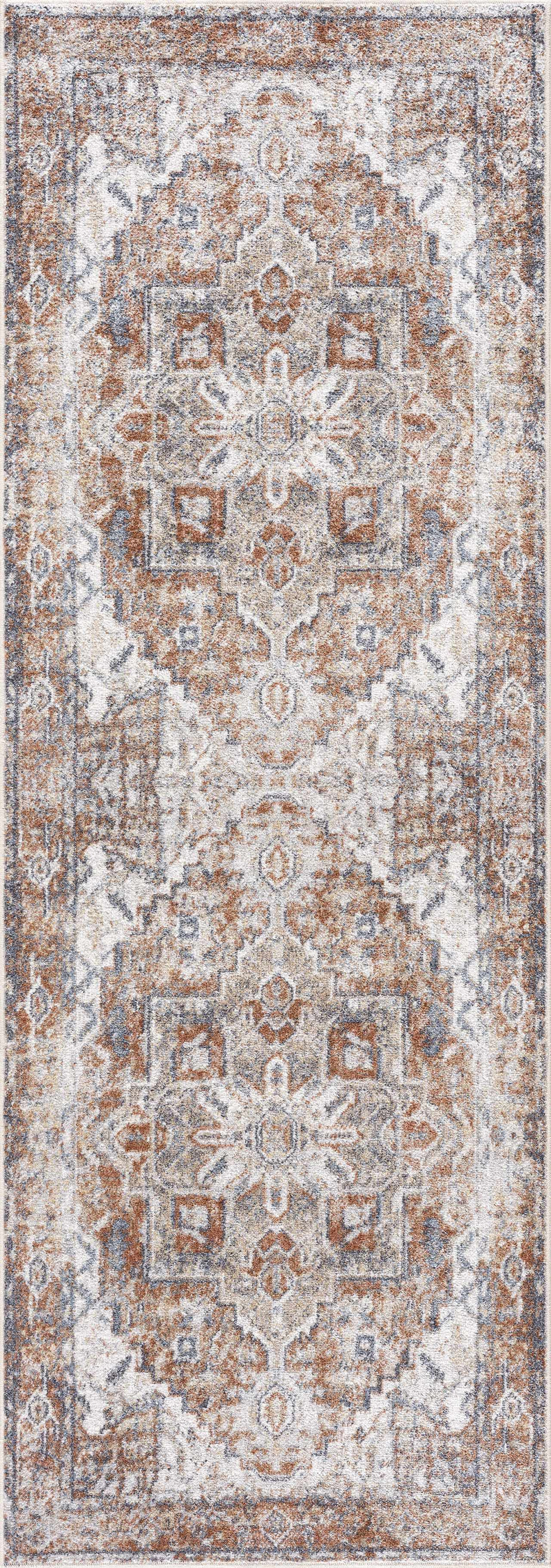 Rust Hera Washable Area Rug - Clearance