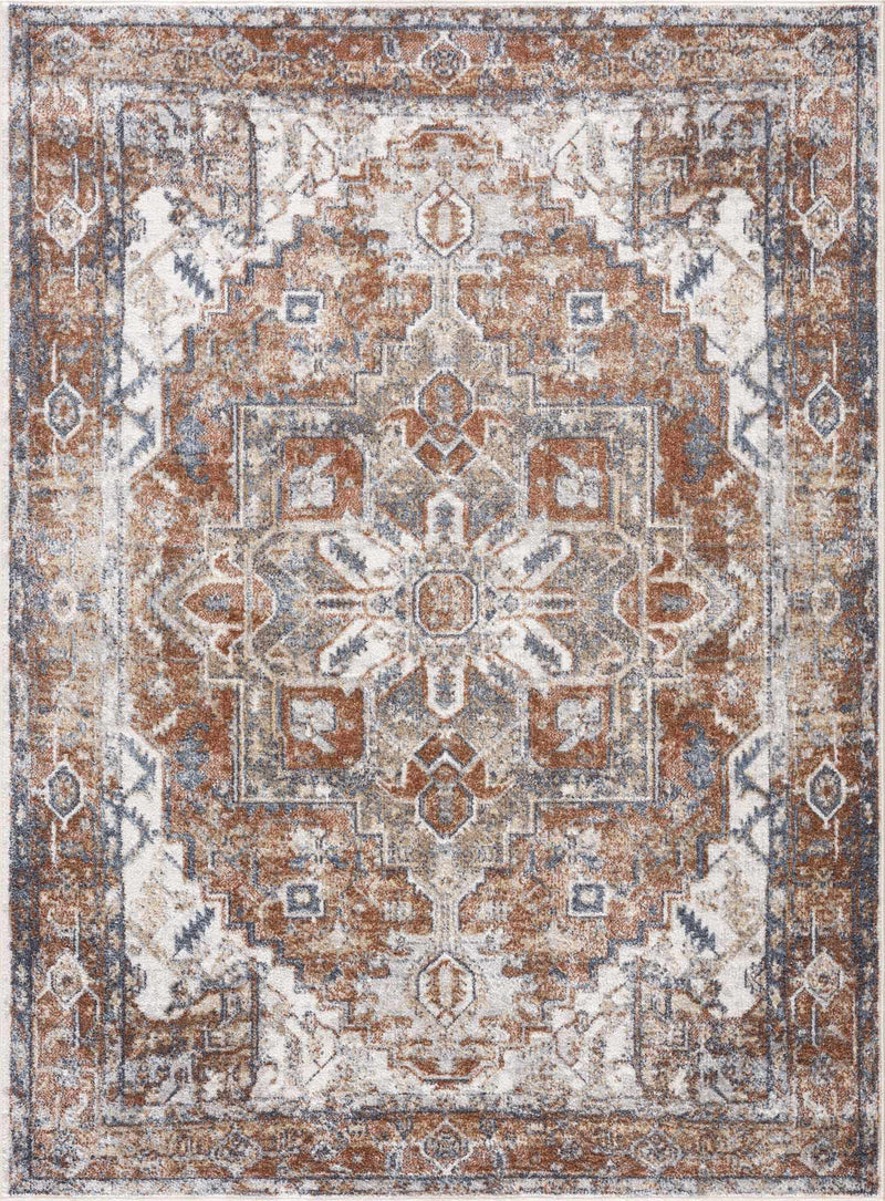 Hera Rust Flat Pile Washable Rug - Limited Edition