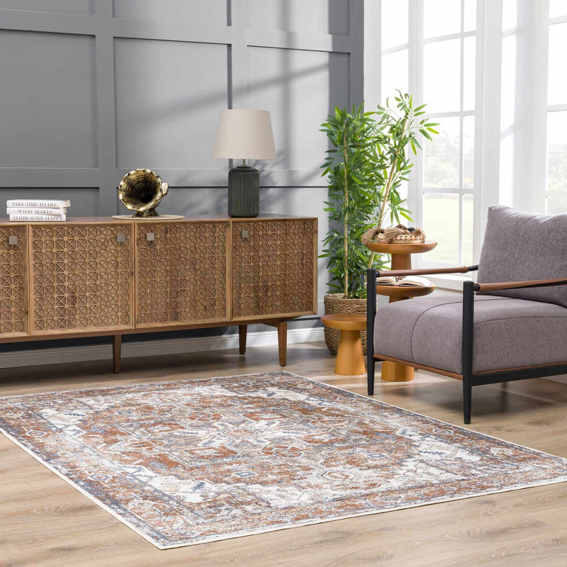 Hera Rust Flat Pile Washable Rug - Limited Edition