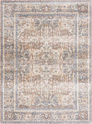 Arias Beige Blue Washable Area Rug