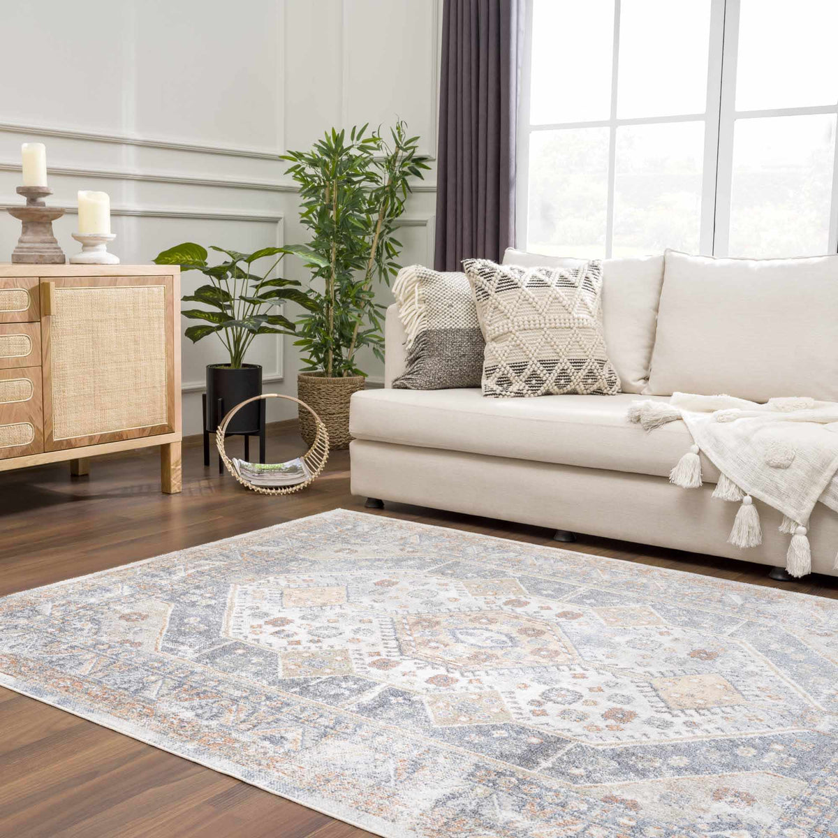 Afya Washable Area Rug, installed in a room