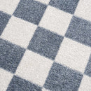 Brone Blue Checkered Washable Rug