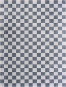 Alie Gray Checkered Washable Area Rug